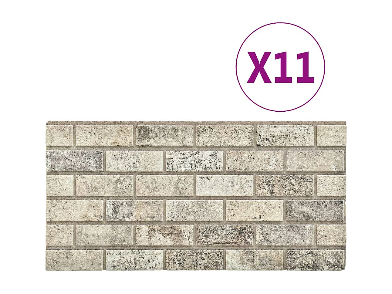 Panneaux muraux 3D avec design de brique sable 11 pcs EPS FR643479