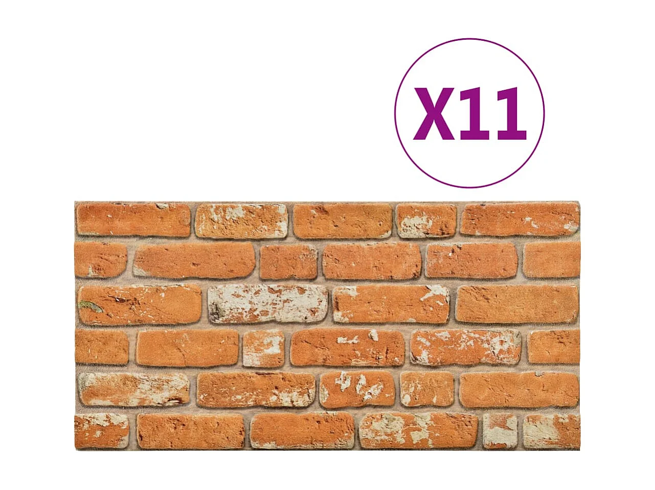 Painéis de parede 3D design tijolos castanho-claro 11 pcs EPS PT466165