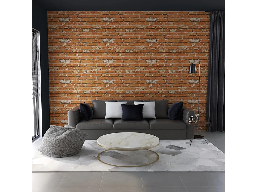 Panneaux muraux 3D design de brique marron clair 11 pcs EPS FR837244