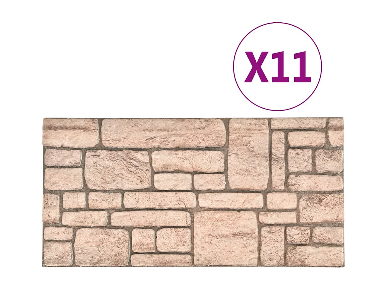 Panneaux muraux 3D avec design de brique beige 11 pcs EPS FR438038