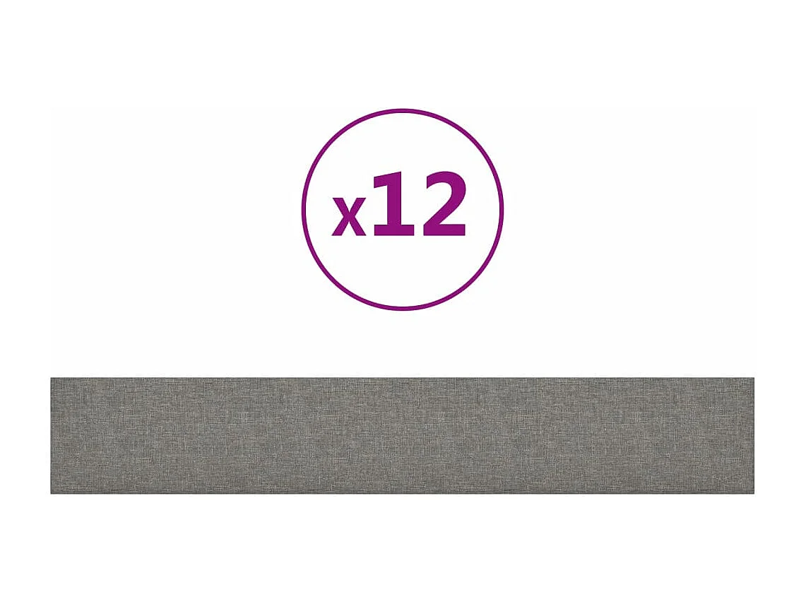 Panneaux muraux 12 pcs Gris clair 90x15 cm Tissu 1,62 m² FR272554