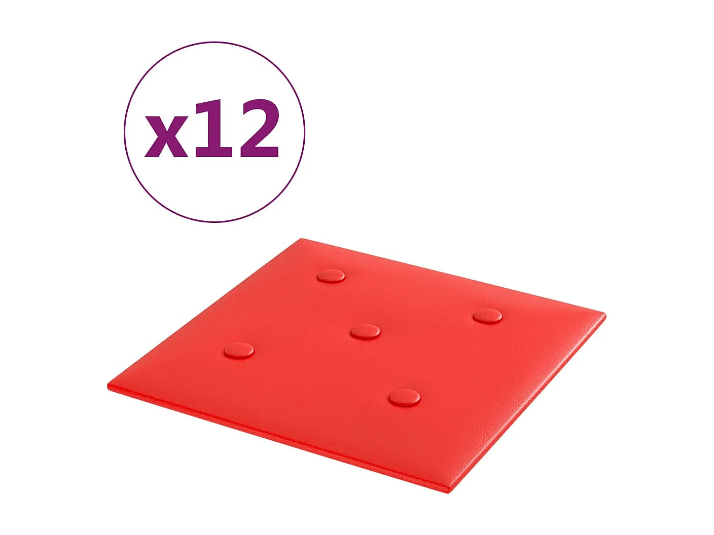 Panneaux muraux 12 pcs Rouge 30x30 cm Similicuir 1,08 m² FR846655