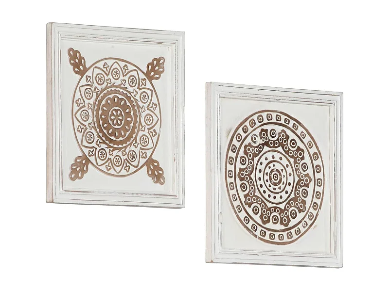 Wandpanelen 2 st handgesneden 40x40x1,5 cm MDF BE930712