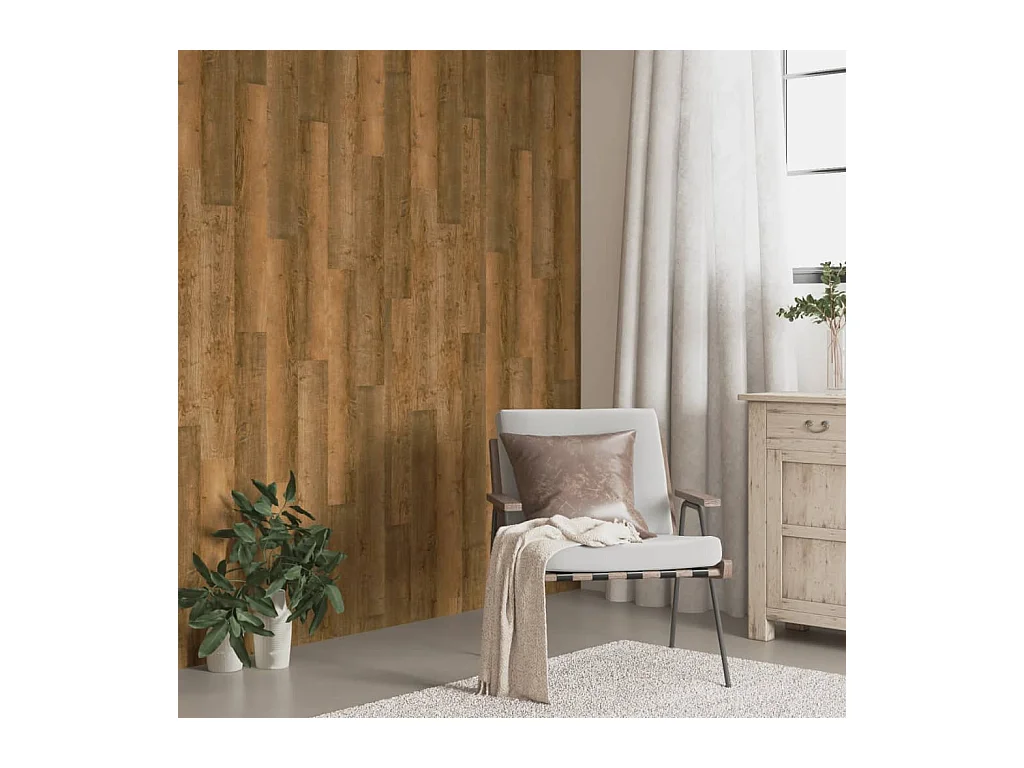 Wandpanelen houtlook 4,12 m² PVC bruin BE434968
