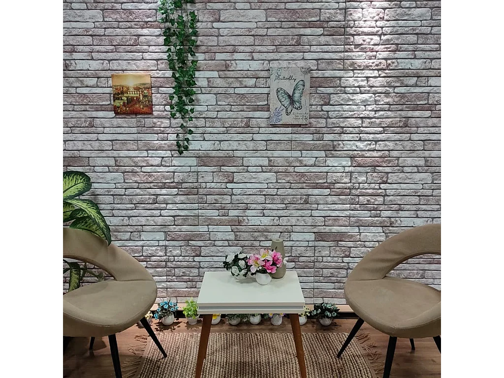 Panneaux muraux 3D avec design de brique gris foncé 10 pcs EPS FR684493