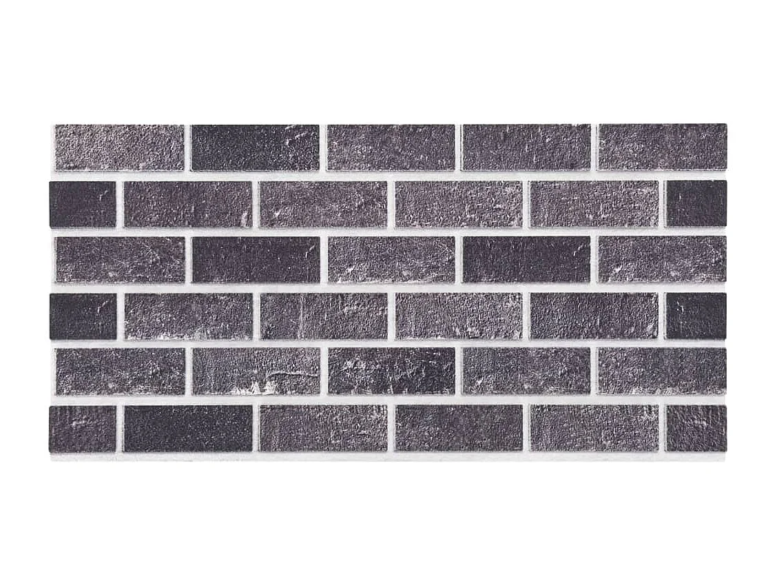 Panneaux muraux 3D au design de brique gris et noir 10 pcs EPS FR132949
