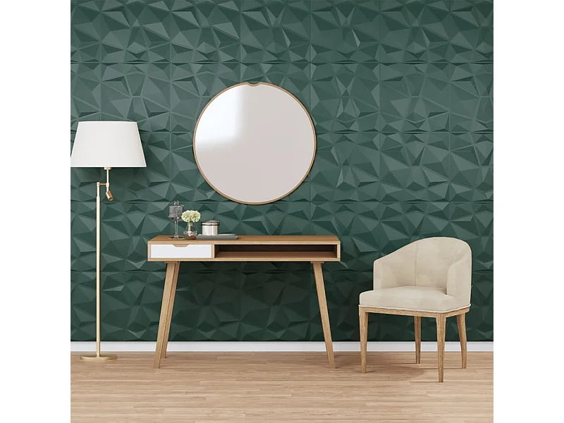 48 st Wandpanelen diamant 12 m² 50x50 cm XPS groen BE432710