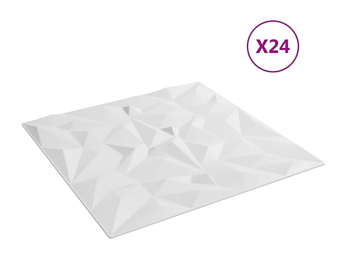 Panneaux muraux 24 pcs blanc 50x50 cm XPS 6 m² améthyste FR926190