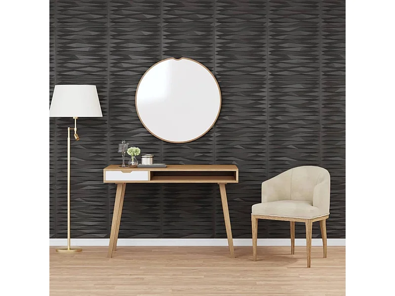 Painéis de parede 24 pcs 50x50 cm 6m² XPS pedra preto PT660931