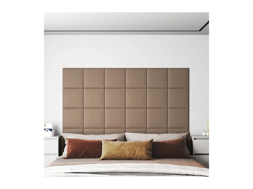 Panneaux muraux 12 pcs Cappuccino 30x30 cm Similicuir 1,08 m² FR281718