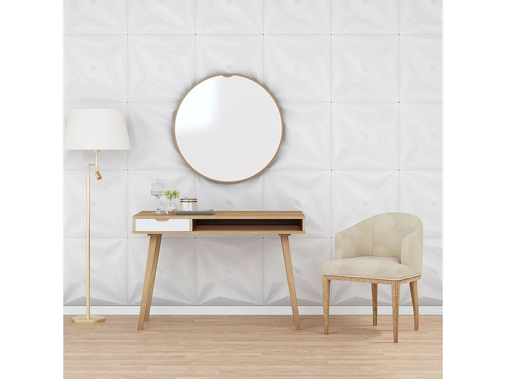 Panneaux muraux 48 pcs blanc 50x50 cm XPS 12 m² étoile FR592119