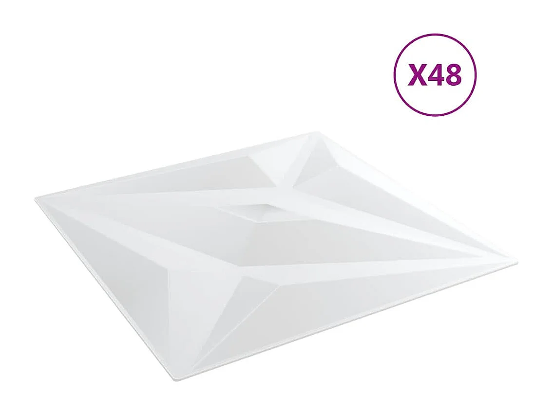 Panneaux muraux 48 pcs blanc 50x50 cm XPS 12 m² étoile FR592119