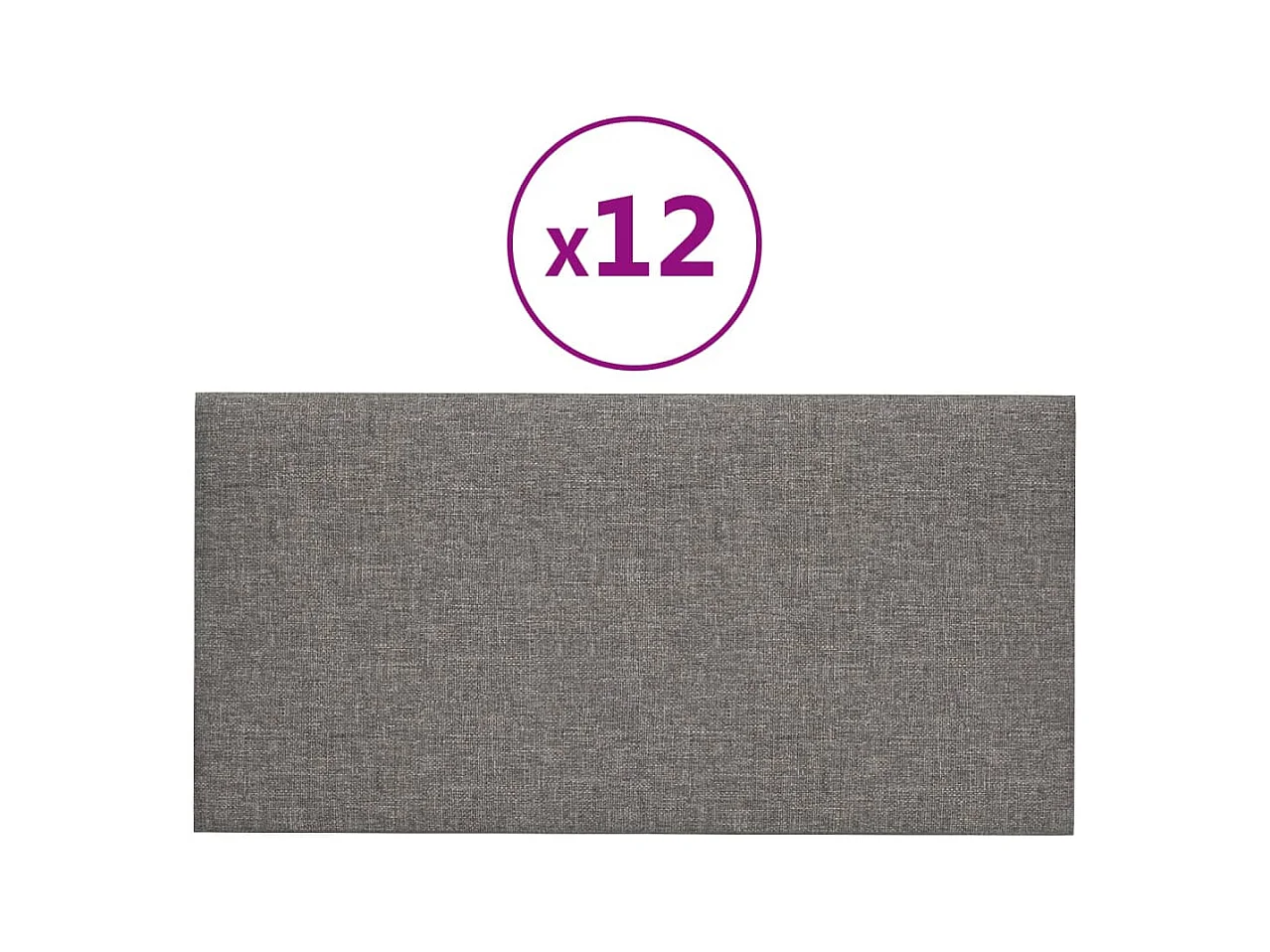 Wandpanelen 12 st 2,16 m² 60x30 cm stof lichtgrijs BE427331