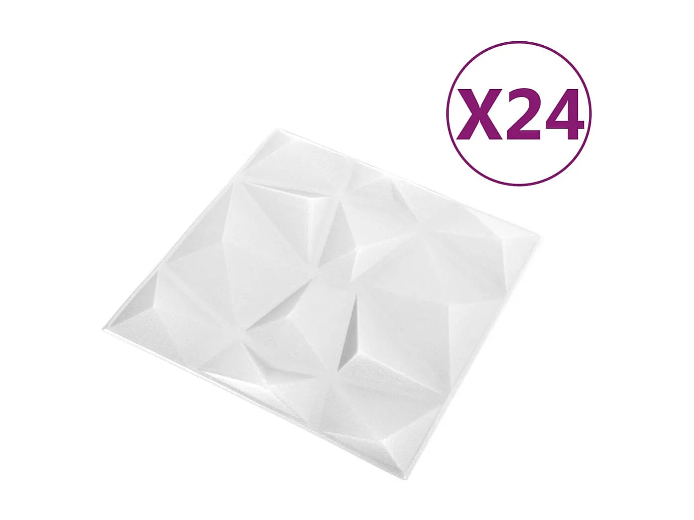 Panneaux muraux 3D 24 pcs 50x50 cm Blanc diamant 6 m² FR754684