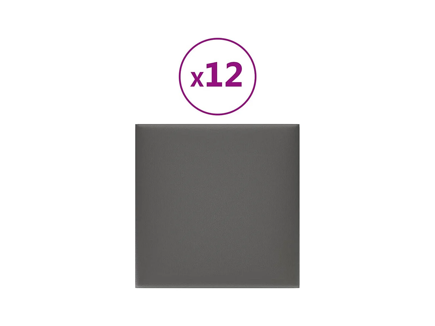 Painel parede 12 pcs 30x30cm couro artificial 1,08 m² cinza PT345628
