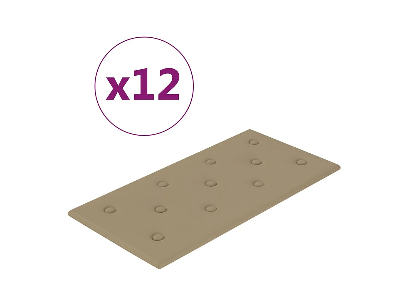 Wandpanelen 12 st 2,16 m² 60 x 30 cm kunstleer cappuccinokleur BE292378