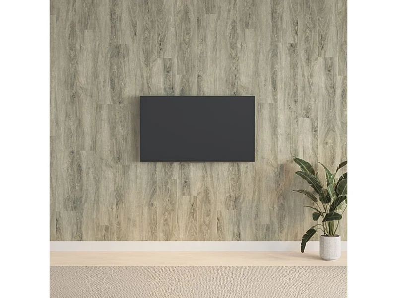 Panneaux muraux Aspect bois Gris PVC 2,06 m² FR633930
