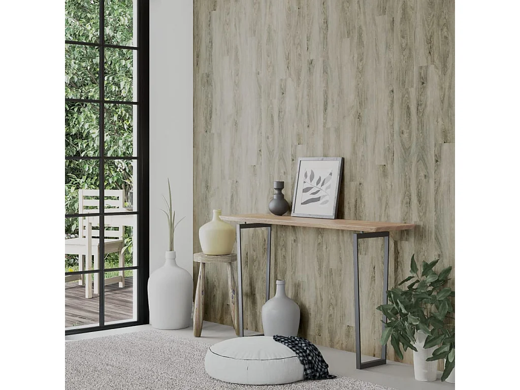 Panneaux muraux Aspect bois Gris PVC 2,06 m² FR633930