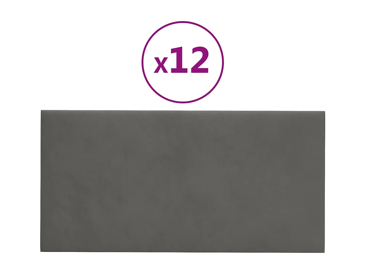 Panneaux muraux 12 pcs Gris foncé 30x15 cm Velours 0,54 m² FR484605