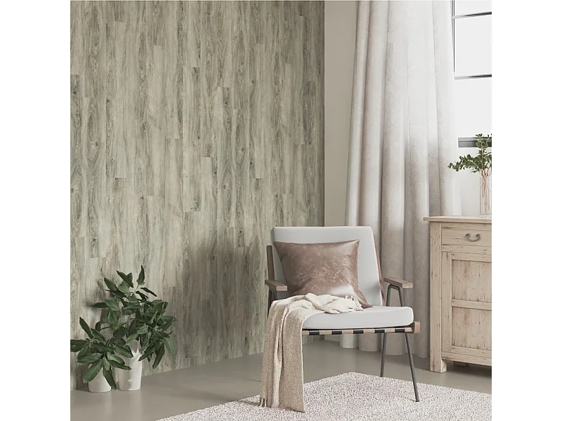 Paneles de pared con aspecto de madera PVC gris 4,12 m² ES399058