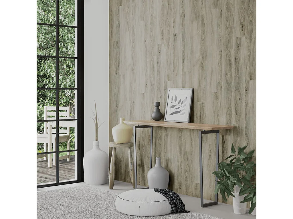 Panneaux muraux Aspect bois Gris PVC 4,12 m² FR285626