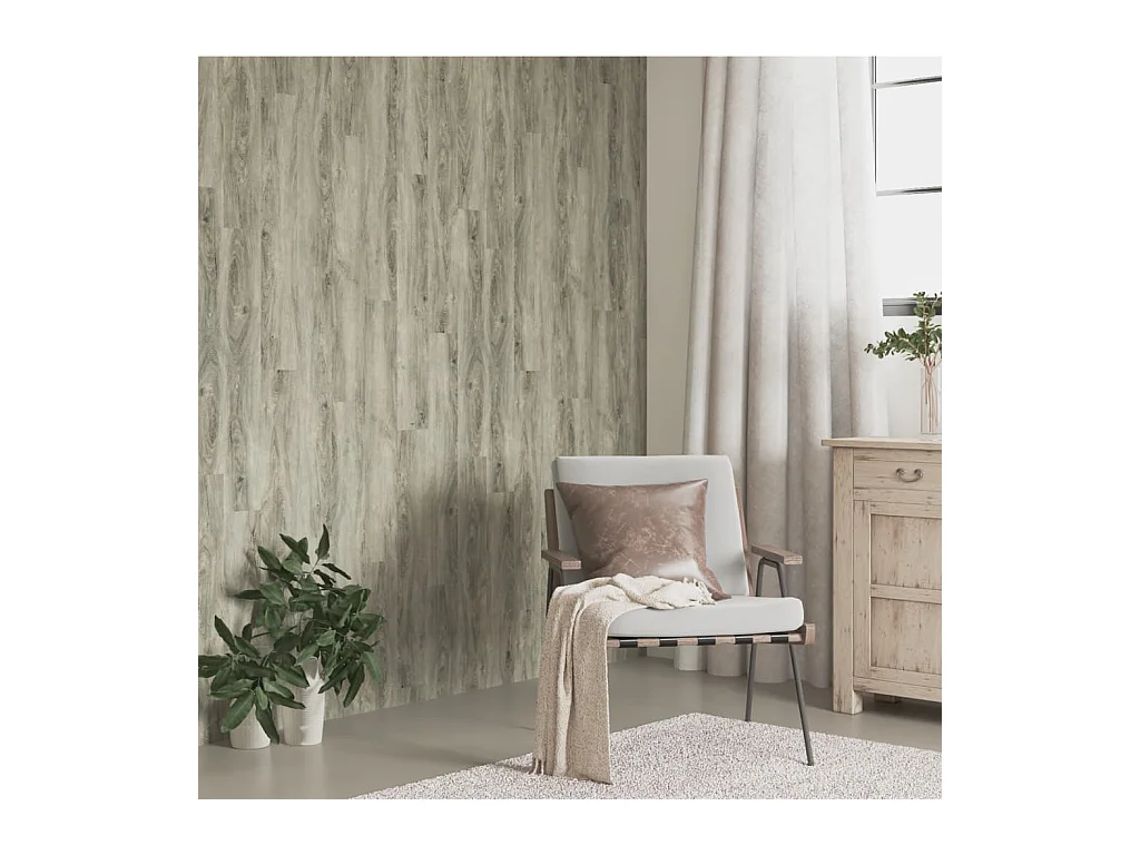 Panneaux muraux Aspect bois Gris PVC 4,12 m² FR285626