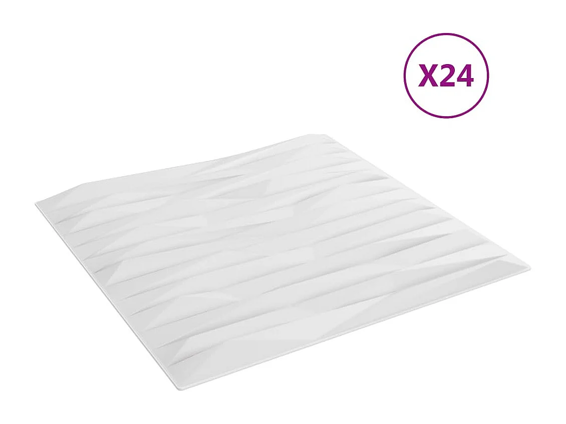 Panneaux muraux 24 pcs blanc 50x50 cm XPS 6 m² pierre FR981077