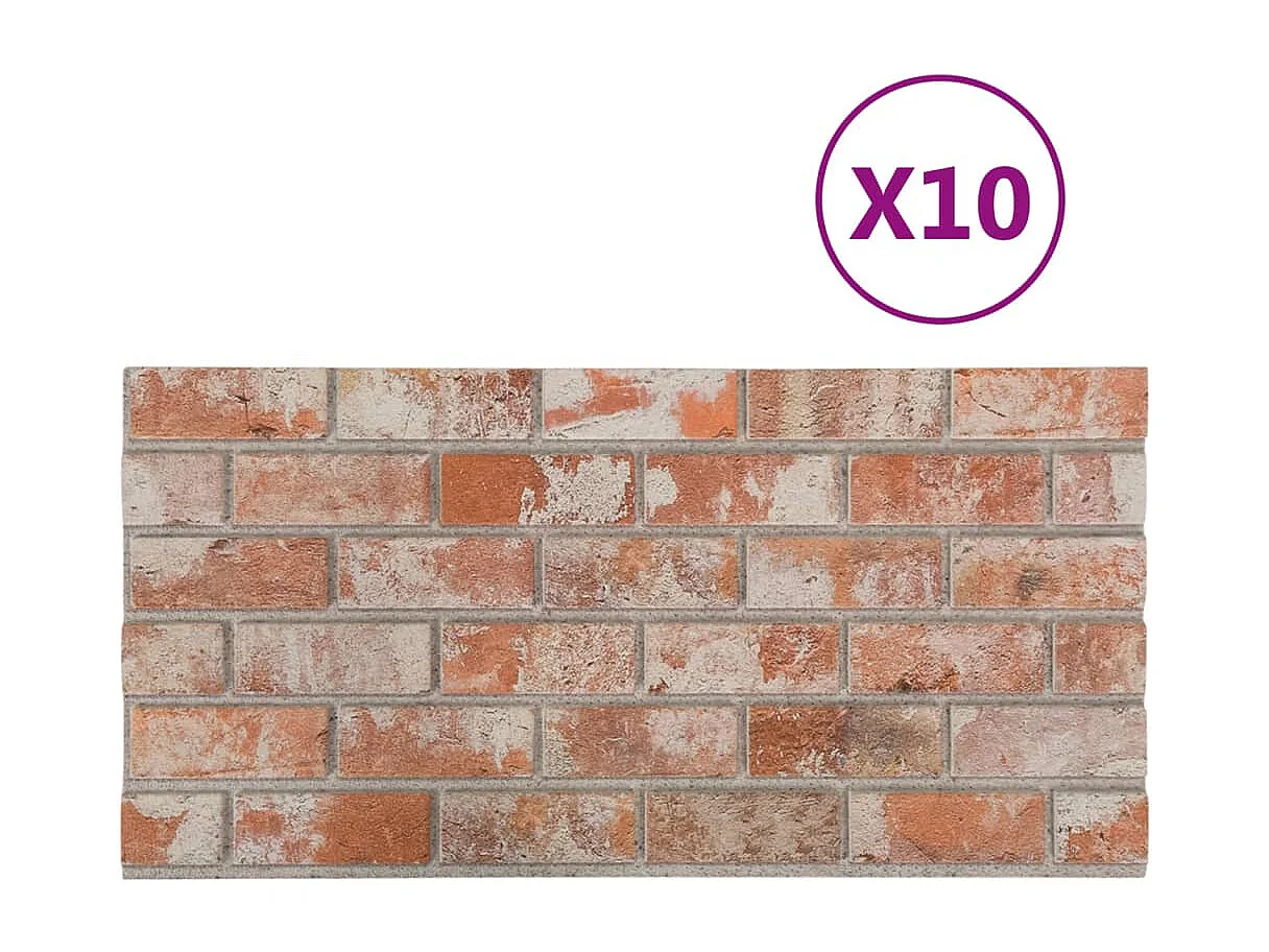 10 st Wandpanelen 3D rode baksteen EPS BE333552