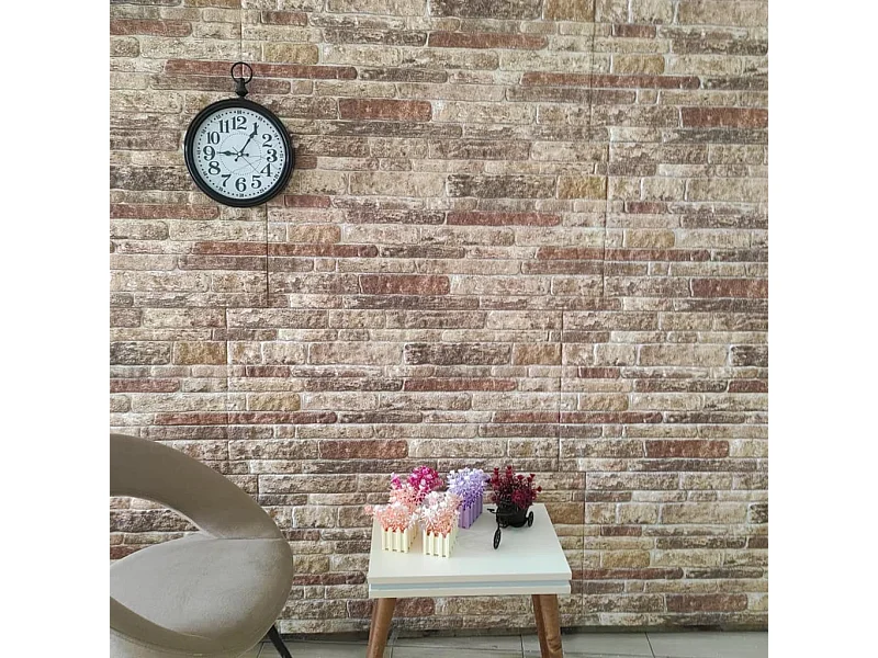 Panneaux muraux 3D avec design de brique multicolore 10 pcs EPS FR957467