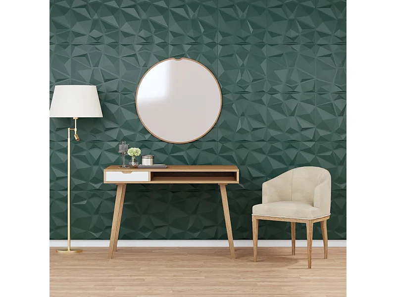 24 st Wandpanelen diamant 6 m² 50x50 cm XPS groen BE687847