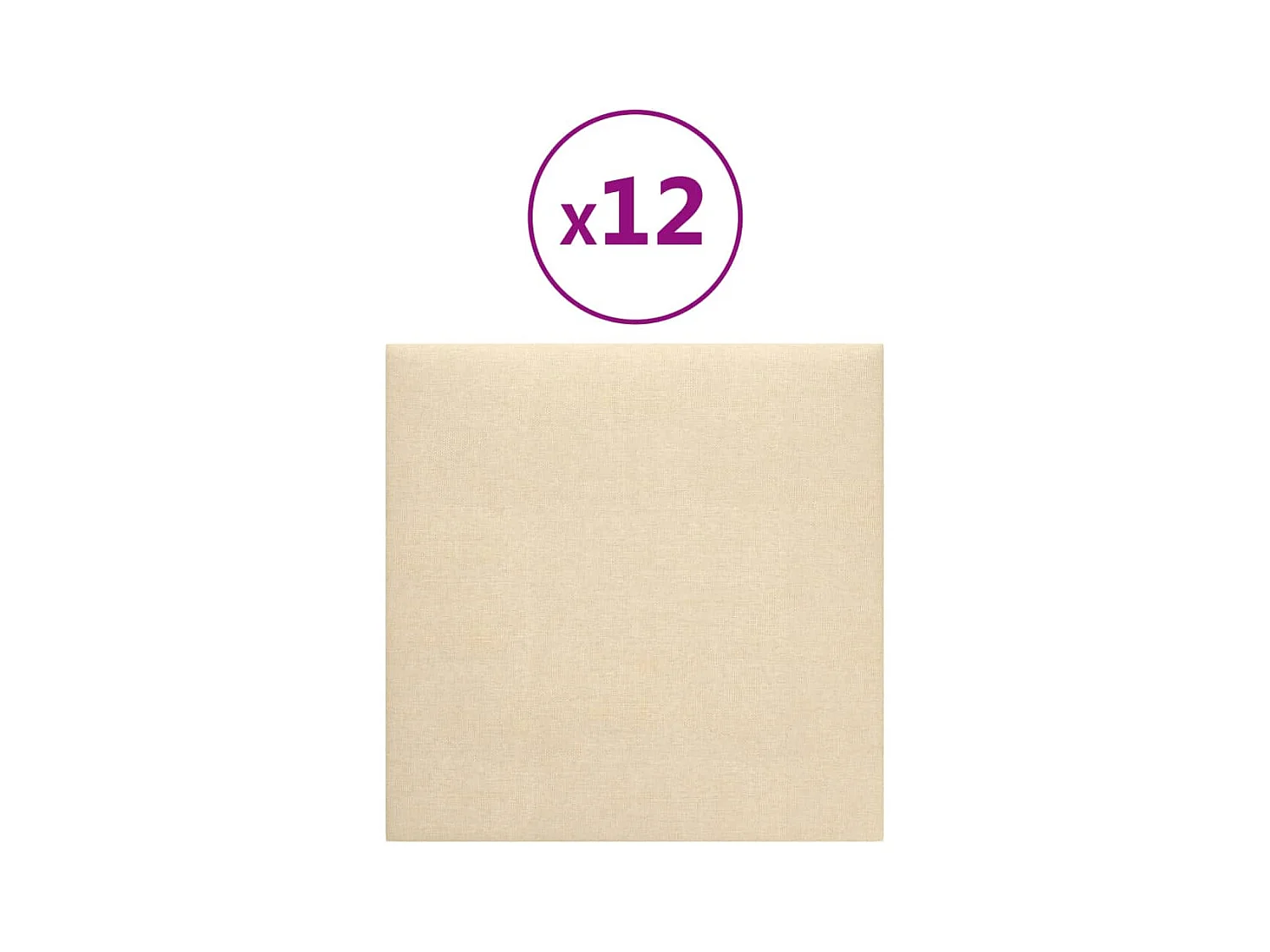 Wandpanelen 12 st 1,08 m² 30x30 cm stof crèmekleurig BE911167