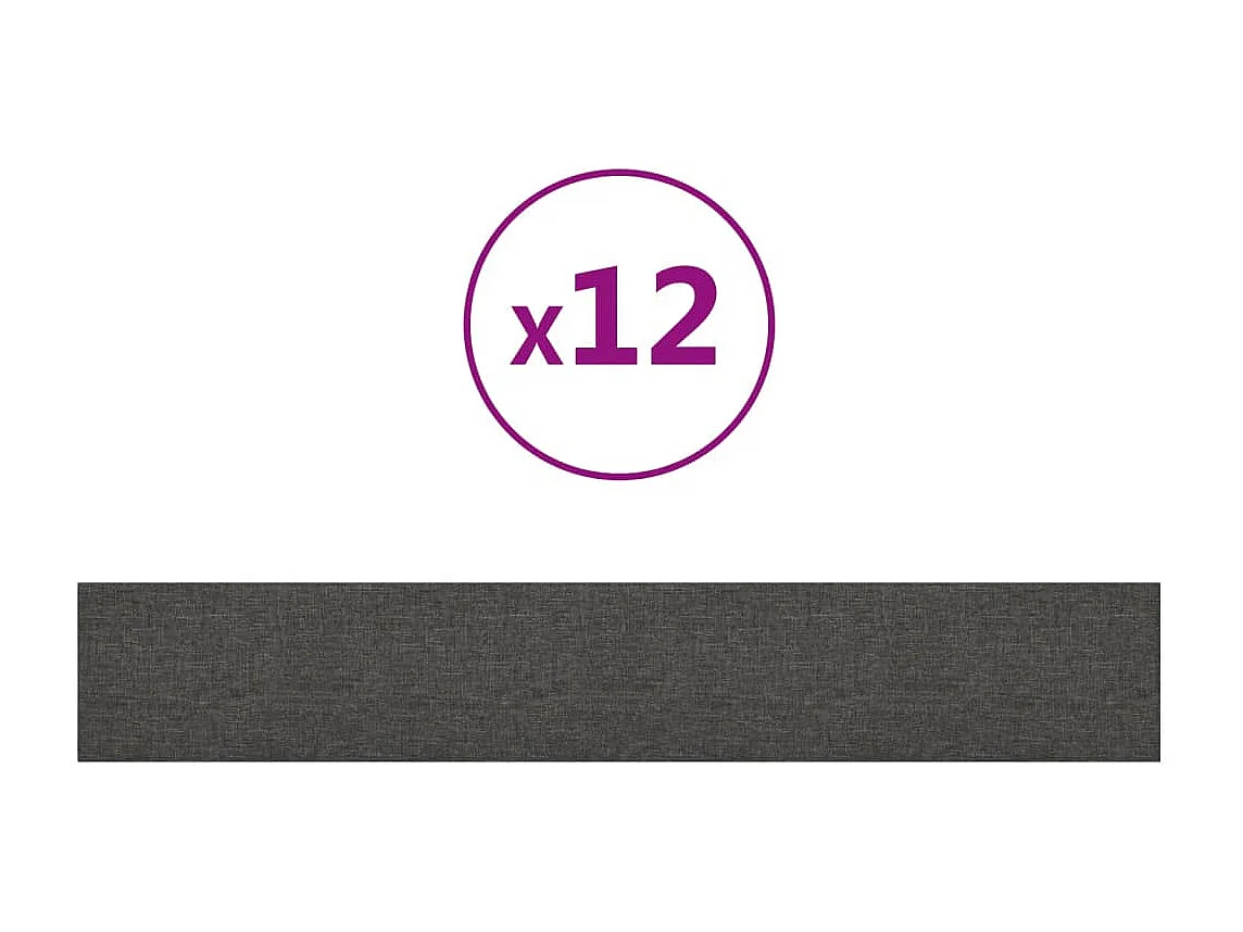 Panneaux muraux 12 pcs Gris foncé 90x15 cm Tissu 1,62 m² FR156916