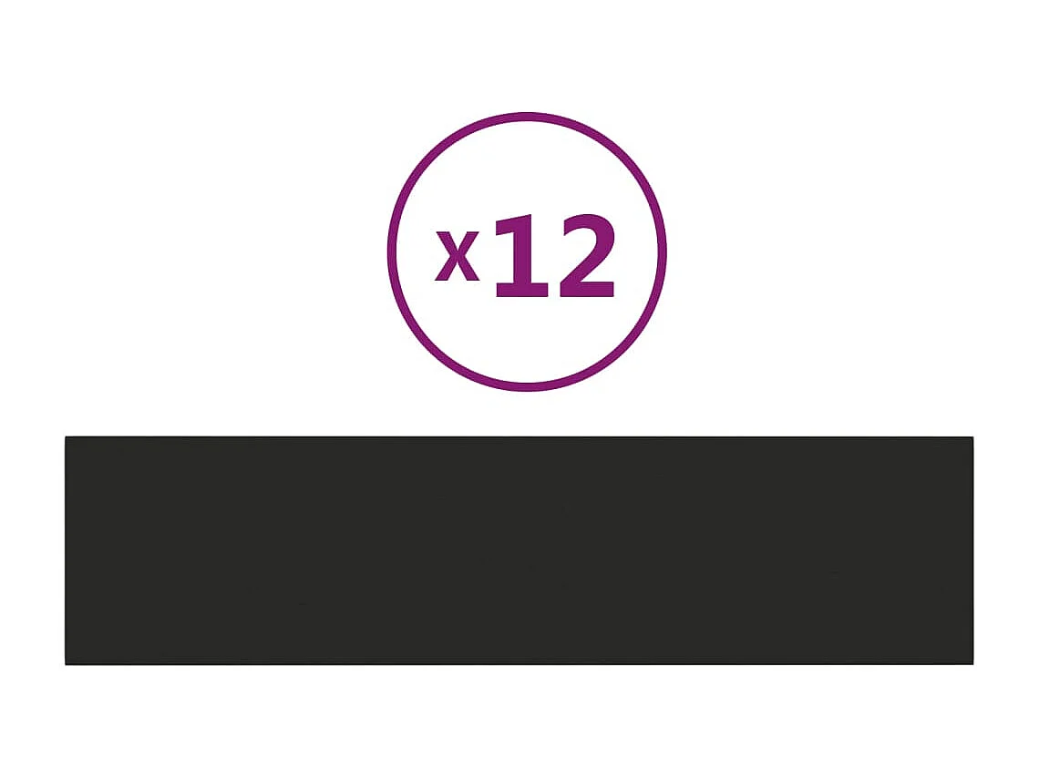 Panneaux muraux 12 pcs Noir 60x15 cm Tissu 1,08 m² FR125963