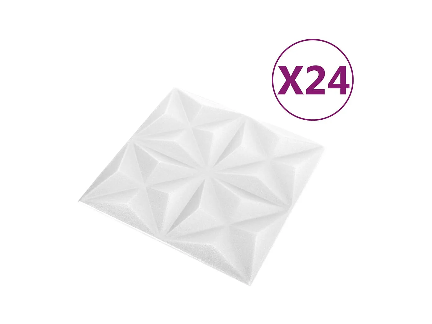 24 st Wandpanelen 3D origami 6 m² 50x50 cm wit BE281577