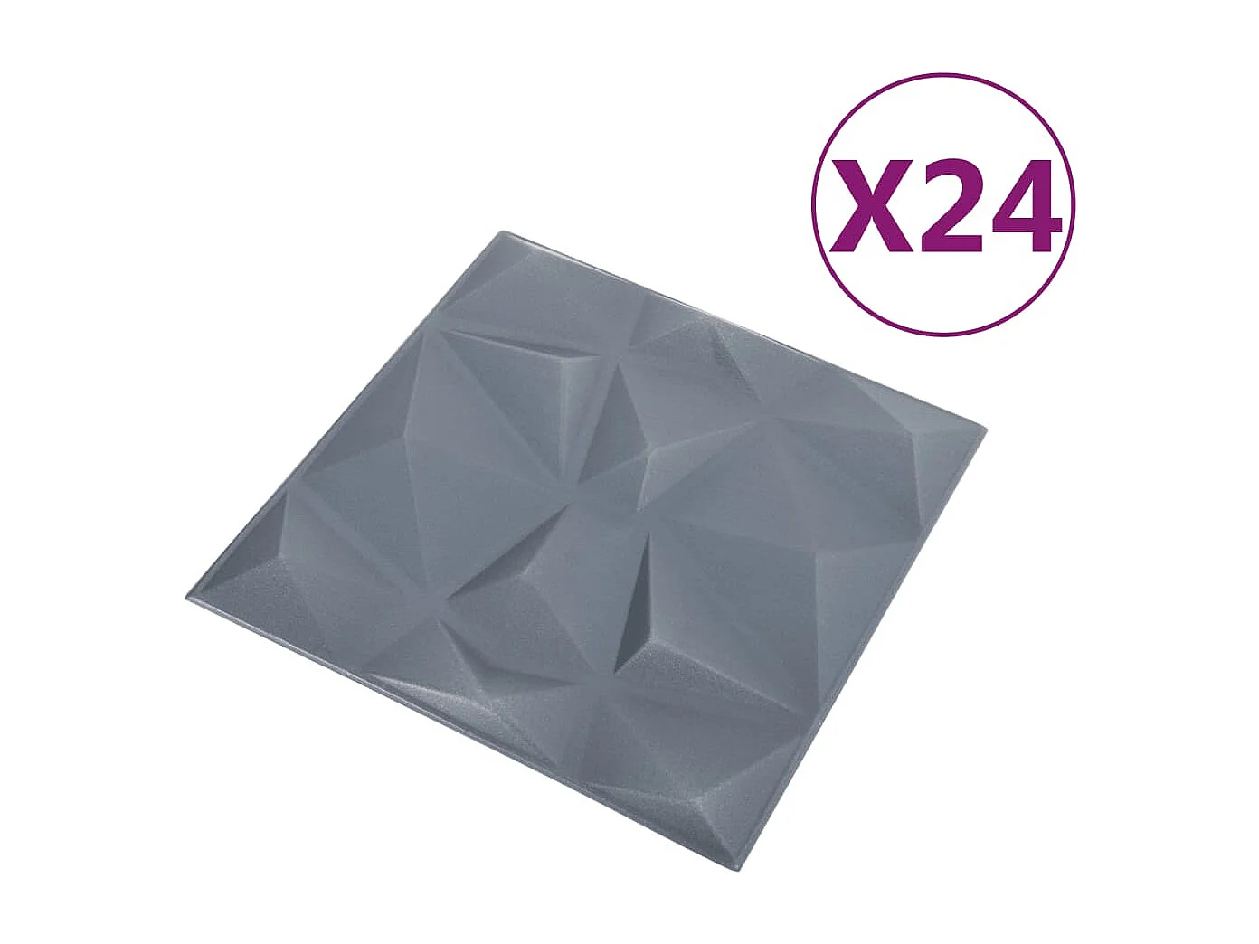 Panneaux muraux 3D 24 pcs 50x50 cm gris diamant 6 m² FR821750
