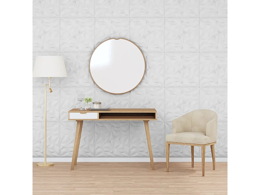 Panneaux muraux 48 pcs blanc 50x50 cm XPS 12 m² améthyste FR754946