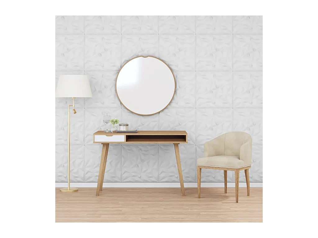 Panneaux muraux 48 pcs blanc 50x50 cm XPS 12 m² améthyste FR754946