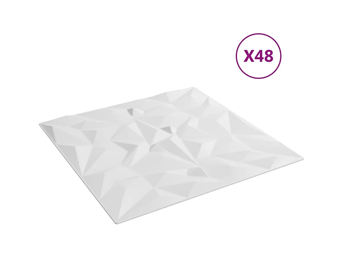 48 st Wandpanelen amethist 12 m² 50x50 cm XPS wit BE772574