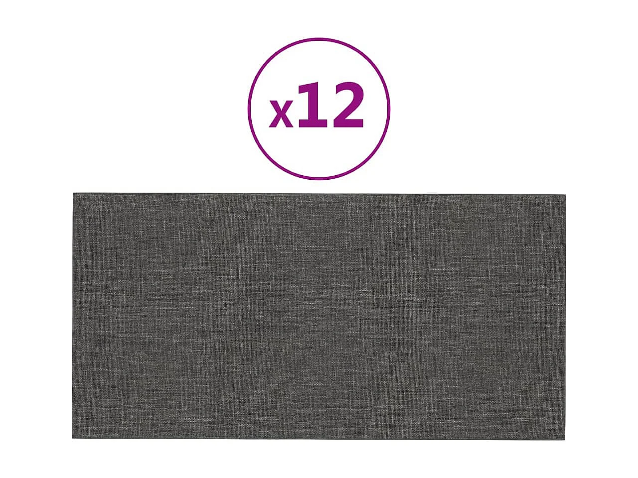 Painel de parede 12 pcs 30x15 cm tecido 0,54 m² cinza-escuro PT831345