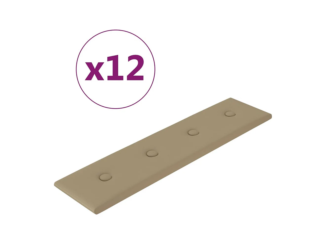 Wandpanelen 12 st 1,08 m² 60x15 cm kunstleer cappuccinokleurig BE660323