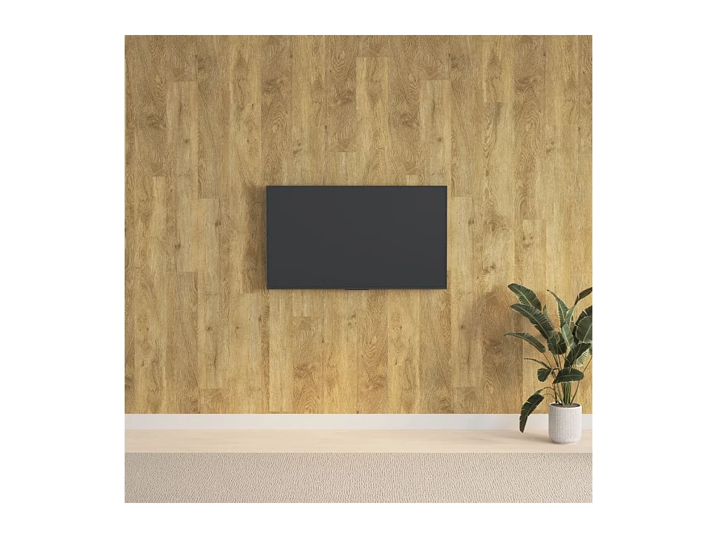 Paneles de pared con aspecto de madera PVC marrón 2,06 m² ES395285