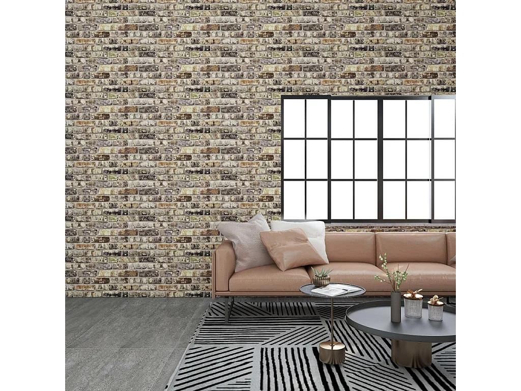 Painéis de parede 3D c/ design tijolos multicor 11 pcs EPS PT402887