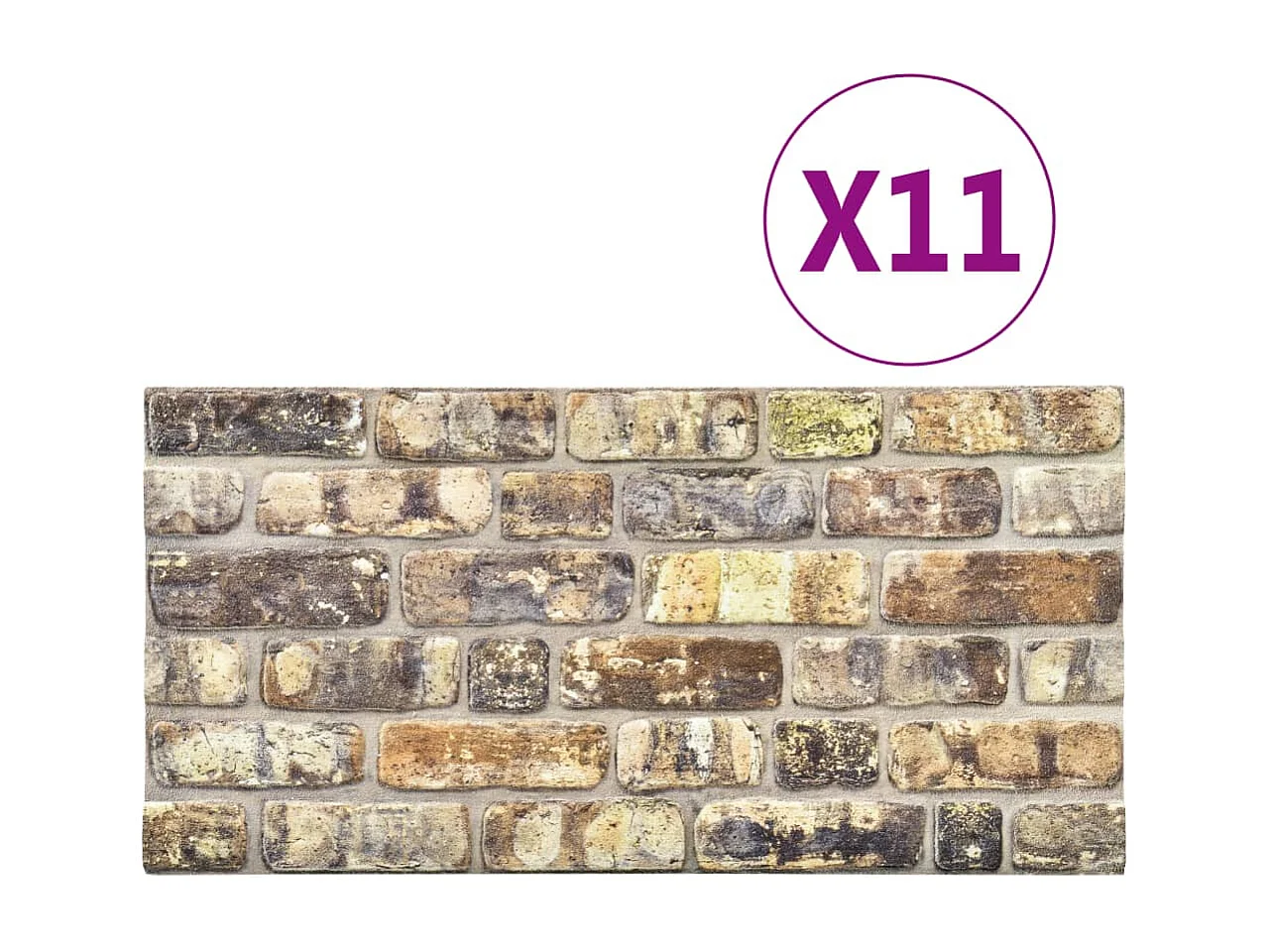 Painéis de parede 3D c/ design tijolos multicor 11 pcs EPS PT402887