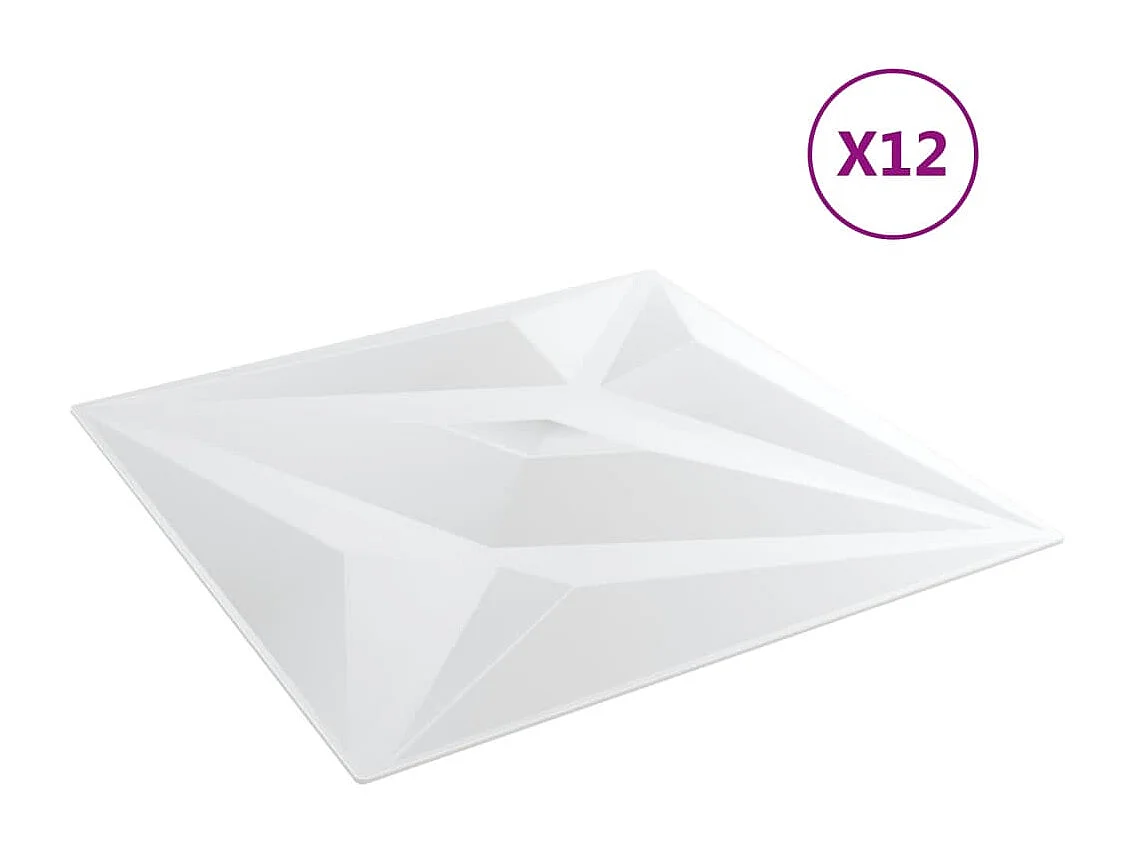 Panneaux muraux 12 pcs blanc 50x50 cm XPS 3 m² étoile FR179450