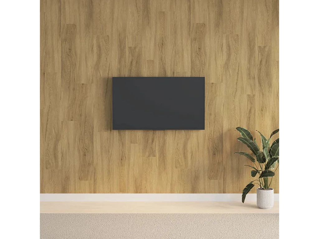 Paneles de pared con aspecto de madera PVC marrón 2,06 m² ES484888