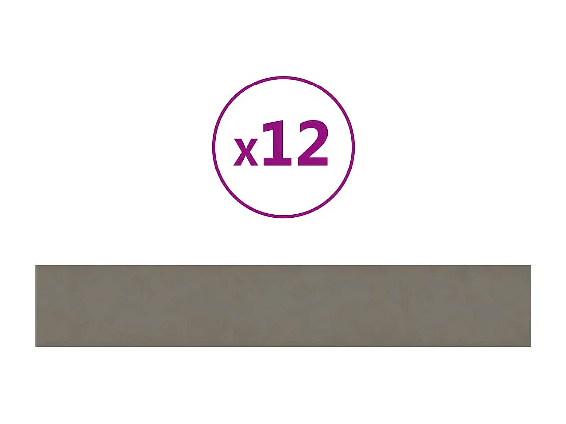 Panneaux muraux 12 pcs Gris clair 90x15 cm Velours 1,62 m² FR139126
