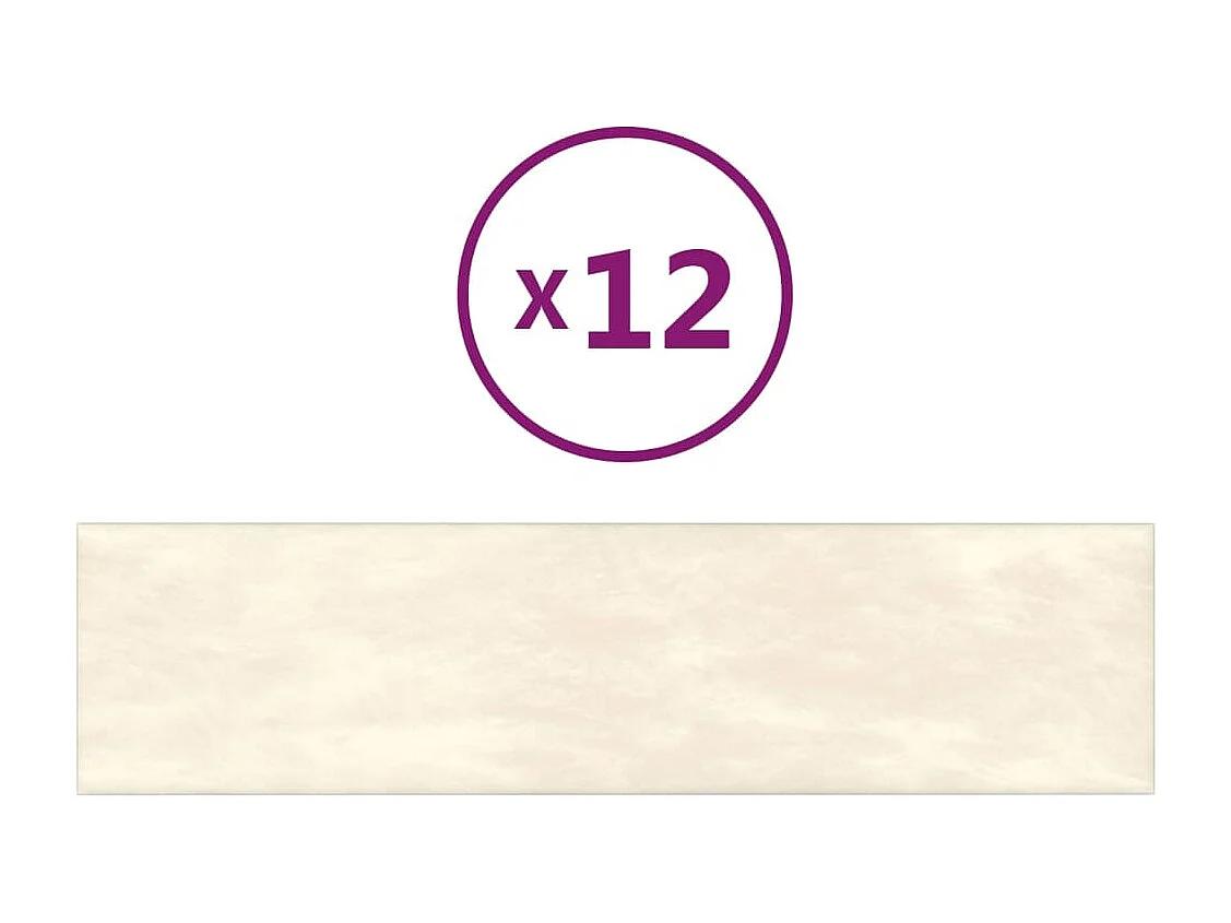 Panneaux muraux 12 pcs Crème 60x15 cm Velours 1,08 m² FR420439