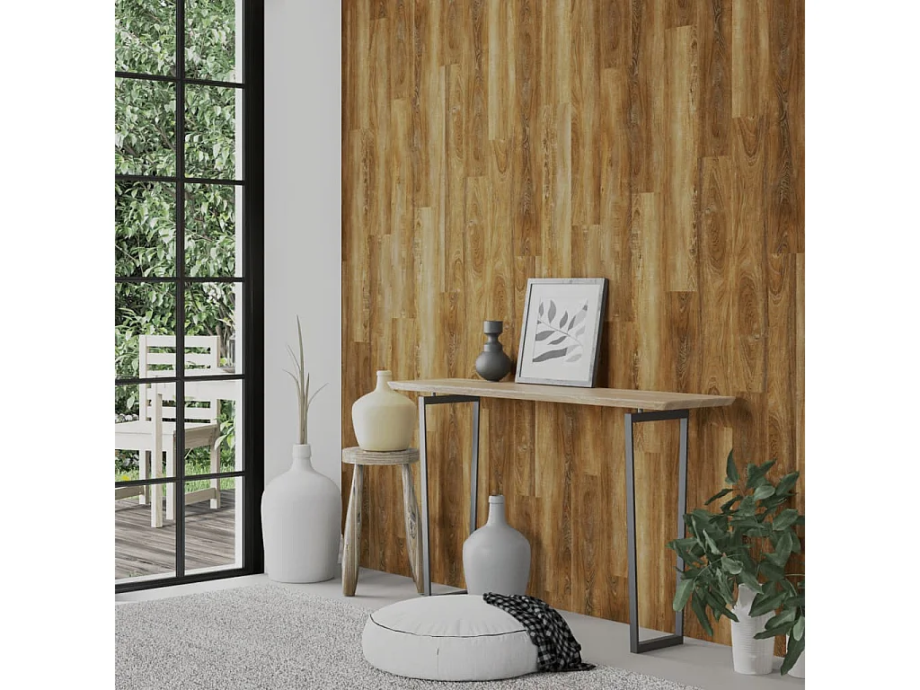 Panneaux muraux Aspect bois Marron PVC 4,12 m² FR730458