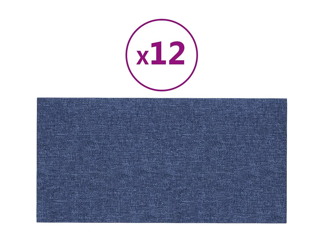 Paneles de pared 12 uds tela azul 60x30 cm 2,16 m² ES541949