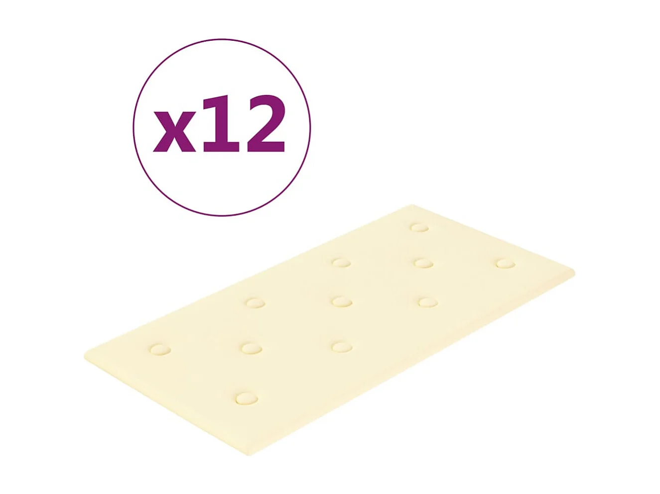 Painel de parede 12 pcs 60x30 cm couro artificial 2,16 m² creme PT817322